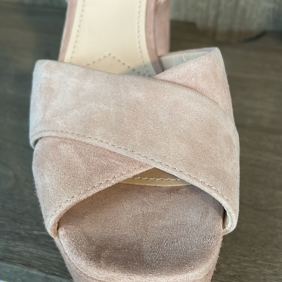 Prada Tan Suede Criss Cross Platform Sandals with Ankle Strap Size 38 (US 8) - Picture 7 of 7